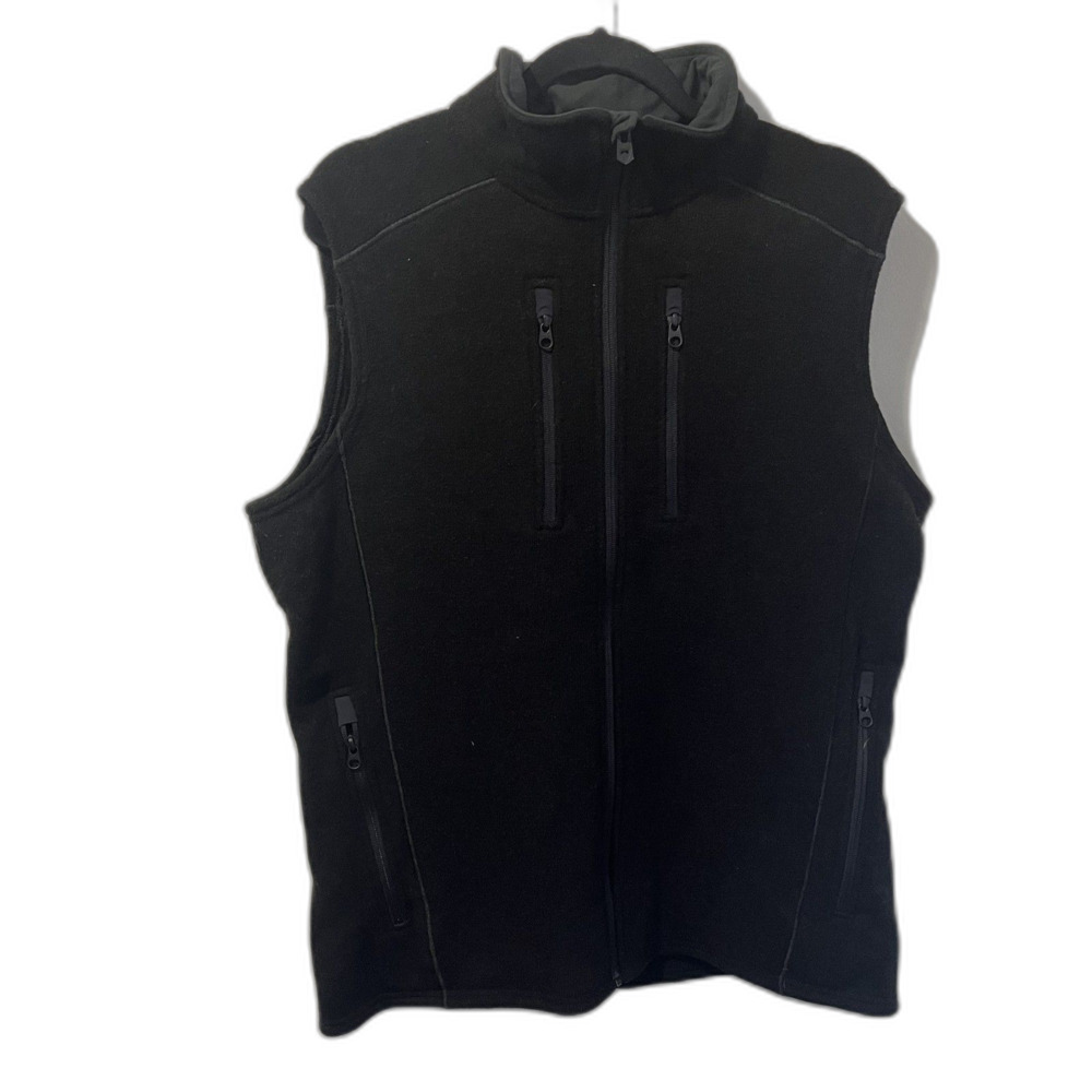 Kuhl Interceptr Vest Mens L Fleece Black Full Zip Outdoor Hiking